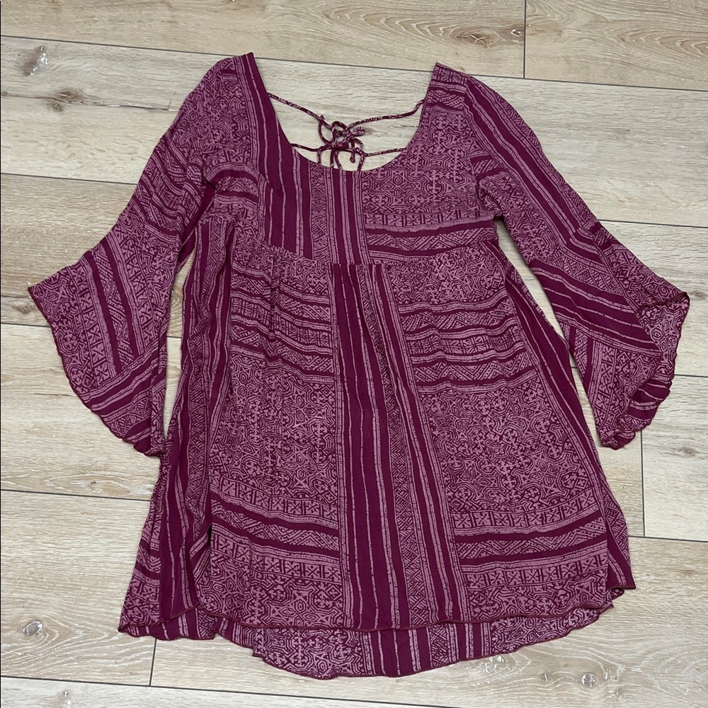 Bohemian Burgundy Patterned Blouse/Dress